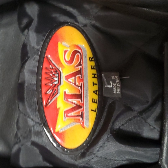 MAS Leather black full zipper jacket men size L - Picture 3 of 8